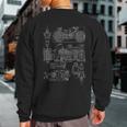 M-72 Motorcycle Engine Diagram Mechanic Schematic Sweatshirt Back Print