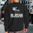 Moose Alaska Last Frontier Alaska Bear Sweatshirt Back Print