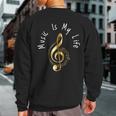 Music Is My Life Musical Note Sweatshirt Back Print