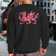 Nadolig Llawen Wales Welsh Cymru Happy Christmas Dragon Sweatshirt Back Print