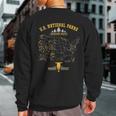 National Parks Map Vintage American Hiking Camping Sweatshirt Back Print