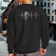 Native American Indian Chief Indigenous Headdress Heartbeat Sweatshirt Back Print