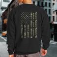 Naval Sea Cadet United States Distressed Camo W Us Flag Sweatshirt Back Print