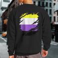 Non-Binary Enby Pride Flag Ripped Sweatshirt Back Print