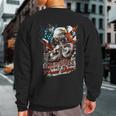 Patriotic Old Biker American Us Flag Vintage Motorcycle Sweatshirt Back Print