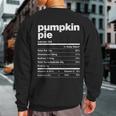 Pumpkin Pie Nutrition Facts Thanksgiving Matching Family Sweatshirt Back Print