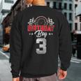 Race Car 3Rd Birthday Boy Party Racing 3 Year Old Pit Crew Sweatshirt Back Print