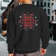 Red Black Plaid Snowflake Lover Matching Family Pajama Sweatshirt Back Print