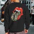 Red Lips Camouflage Tongue Vintage Trendy Animal Print Sweatshirt Back Print