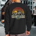 Santiago Chile Vintage Mountains Retro Souvenir Sweatshirt Back Print
