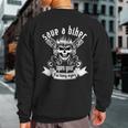 Save A Biker Open Your Fucking Eyes For Motorcycle Lovers Sweatshirt Back Print