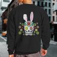 Sugar Skull Happy Easter Bunny Ears Cute Sweatshirt Back Print