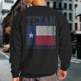 Texan By The Grace Of God Texas Vintage Distressed Retro Sweatshirt Back Print