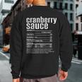 Thanksgiving Christmas Cranberry Sauce Nutritional Facts Sweatshirt Back Print