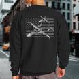 Us Jet Fighters Squadron American Flag Graphic Sweatshirt Back Print