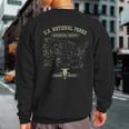 Vintage National Parks Map American Hiking Camping Sweatshirt Back Print