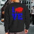 Wild American Bison Lover Valentines Day Love Buffalo Sweatshirt Back Print