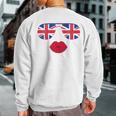 British Sunglasses Lips Flag United Kingdom Flags Uk Sweatshirt Back Print
