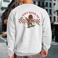 Can't Catch Me Merry Christmas Boy Skateboarding Gingerbread Sweatshirt Back Print