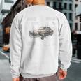 Car Vintage Retro Blueprint Automobile Auto Lovers Sweatshirt Back Print