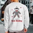 Love A Sock Monkey Retro Stuffed Toy Sweatshirt Back Print