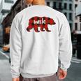 Red Plaid Uncle Buffalo Matching Family Pajama Christmas Sweatshirt Back Print