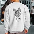 Tai Chi White Crane Qi Gong Illustration Sweatshirt Back Print