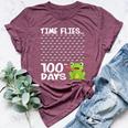 100 Days School Boys Girls Frog Time Flies Fly 100Th Bella Canvas T-shirt Heather Maroon