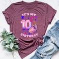10Th Birthday Girl 10 Years Painting Art Number 10 Bella Canvas T-shirt Heather Maroon