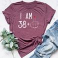 I Am 38 Plus 1 Middle Finger For A 39Th Birthday For Women Bella Canvas T-shirt Heather Maroon