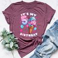 5Th Birthday Girl 5 Years Ice Cream Number 5 Bella Canvas T-shirt Heather Maroon