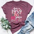 65 Year Old Made In 1959 Floral Flower 65Th Birthday Womens Bella Canvas T-shirt Heather Maroon