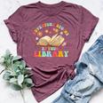 Adventure Begins At Your Library Summer Reading 2024 Groovy Bella Canvas T-shirt Heather Maroon