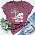 Autism Awareness Mama Bear Support Autistic Autism Mom Bella Canvas T-shirt Heather Maroon