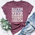 Bacon Beer Whiskey Freedom Bella Canvas T-shirt Heather Maroon