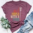 I Beat People With Stick Lacrosse Lax Player Women Bella Canvas T-shirt Heather Maroon
