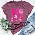 Big Bach Energy Bridesmaid Pink Groovy Bachelorette Party Bella Canvas T-shirt Heather Maroon