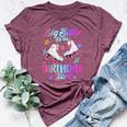 Big Sister Of The Birthday Girl Rolling Skate Family Party Bella Canvas T-shirt Heather Maroon