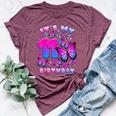 Birthday Girl 11 Year Old Butterfly Number 11 Bella Canvas T-shirt Heather Maroon