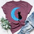 Black Cat Crescent Moon Sailor Mom Bella Canvas T-shirt Heather Maroon