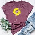 Blessed To Be Called Nana Happy Sunflower Family Bella Canvas T-shirt Heather Maroon