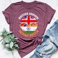 British Grown Indian Roots Vintage Flags For Women Bella Canvas T-shirt Heather Maroon