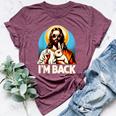 Bunny Christian Jesus Guess Who's Back Happy Easter Day Bella Canvas T-shirt Heather Maroon