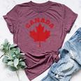 Canada Vintage Canadian Flag Leaf Maple Retro Bella Canvas T-shirt Heather Maroon