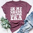 In My Cheerleader Era Groovy Football Cheer Leader Mom Coach Bella Canvas T-shirt Heather Maroon