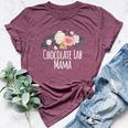 Colored Saying Chocolate Lab Mama Bella Canvas T-shirt Heather Maroon