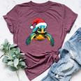 Cute Sea Turtle Christmas Santa Hat Xmas Pajama Bella Canvas T-shirt Heather Maroon