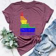 Distressed State Of Idaho Lgbt Rainbow Gay Pride Bella Canvas T-shirt Heather Maroon