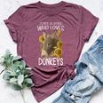 Donkey Lovers Girl Just A Girl Who Loves Donkeys Bella Canvas T-shirt Heather Maroon
