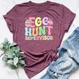 Egg Hunt Supervisor Retro Egg Hunting Party Mom Dad Easter Bella Canvas T-shirt Heather Maroon